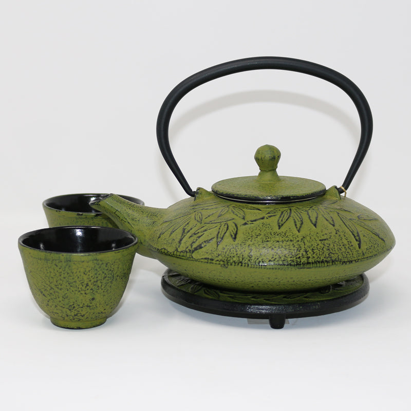 Bamboo Leaf 18oz Cast Iron Tea Set