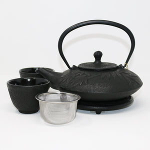 Bamboo Leaf 18oz Cast Iron Tea Set