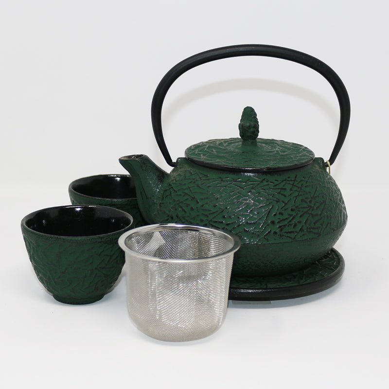 Pine Needle 24oz Cast Iron Tea Set