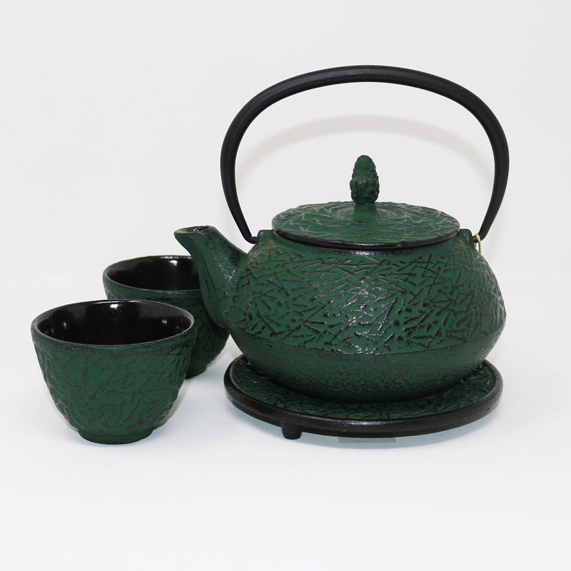 Pine Needle 24oz Cast Iron Tea Set