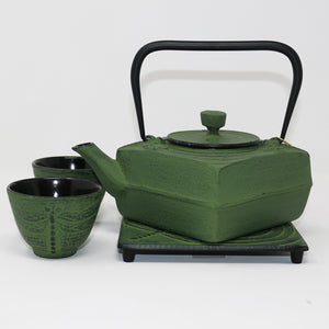 Square Dragonfly 21oz Cast Iron Tea Set