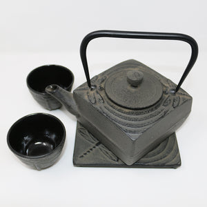 Square Dragonfly 21oz Cast Iron Tea Set